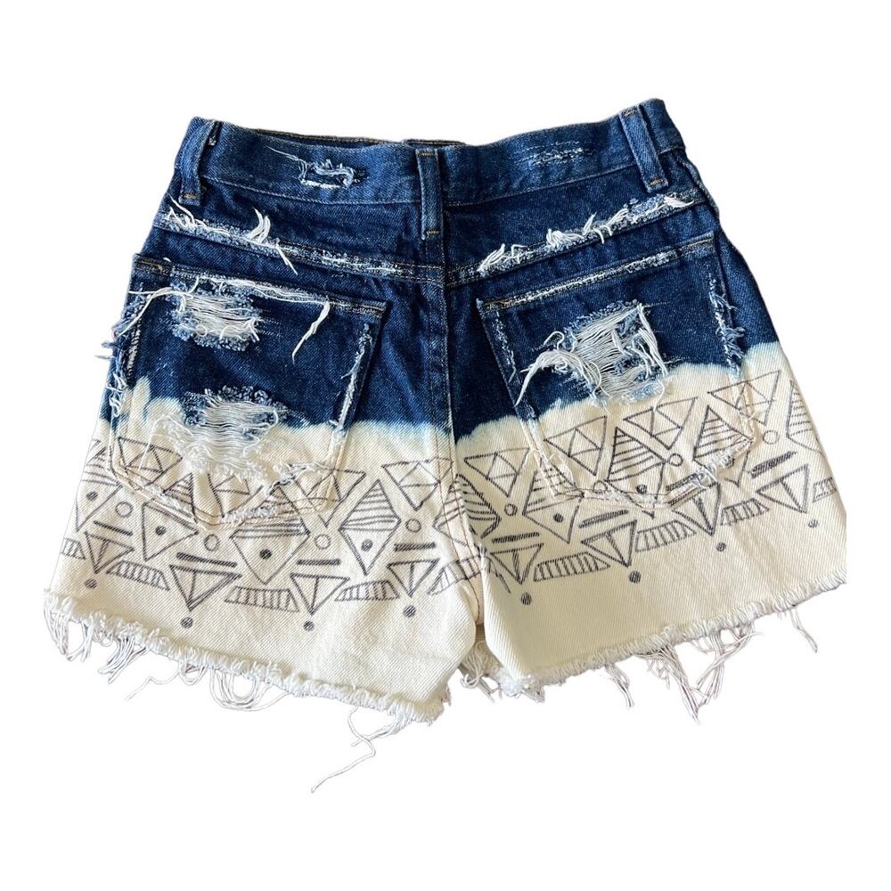 Custom Handmade Women’s juniors size 27 tribal cut off distressed shorts - Picture 2 of 5